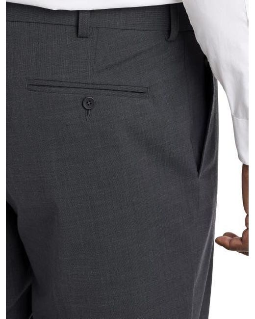 Oak Hill by DXL Gray Big & Tall Perfect Fit Waist-Relaxer Flat-Front Suit Pants for men