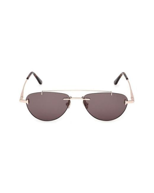 Tom Ford Brown Astor 55Mm Gradient Pilot Sunglasses