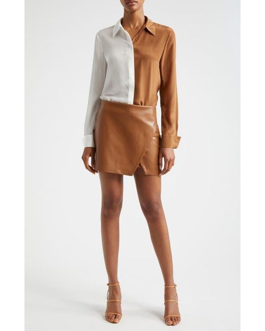 Camel Colorblock Button Mix L/S Shirt