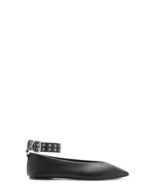 Mango Black Ankle Strap Ballet Flat