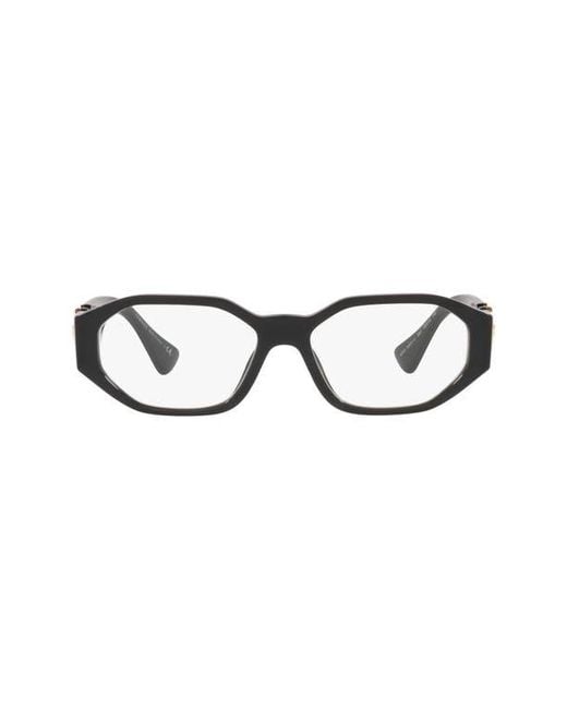 Versace Black 56Mm Irregular Optical Glasses for men