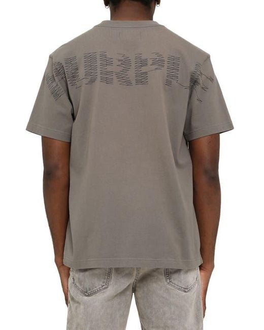Purple Brand Gray Oversize Logo T-Shirt for men
