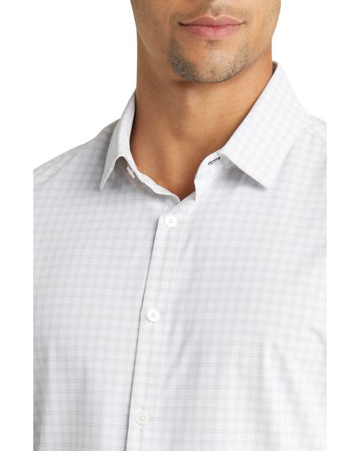 Mizzen+Main Mizzen+main Monaco Trim Fit Check Performance Dress Shirt