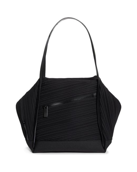 Pleats Please Issey Miyake Black Bias Pleated Handbag