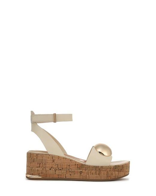 Franco Sarto Natural Taysha Ankle Strap Platform Wedge Sandal