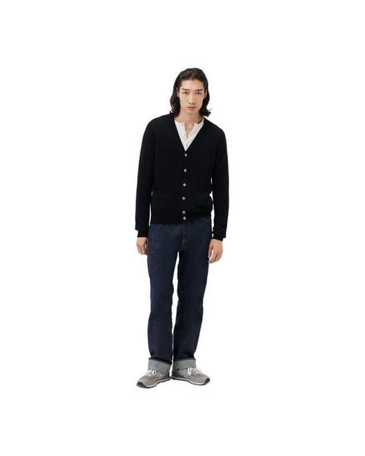 GOBI Mongolian Cashmere Blue Essential Cashmere V-Neck Cardigan for men