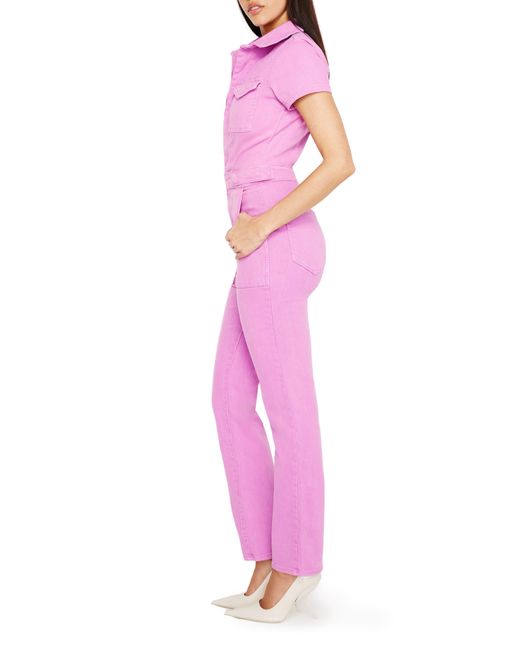 GOOD AMERICAN Pink Fit For Success Utility Jumpsuit