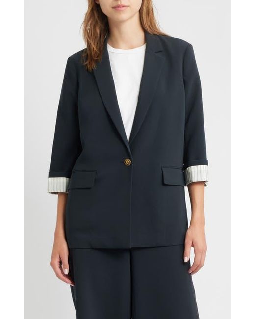 Rag & Bone Black Jennie Elbow Sleeve Crepe Blazer