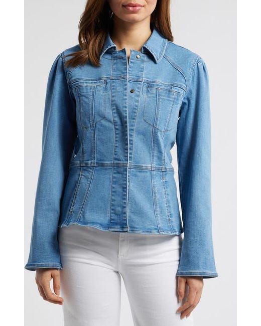 Wit & Wisdom Blue Peplum Denim Jacket