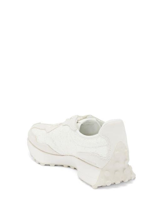 New Balance White 327 Lace Sneaker