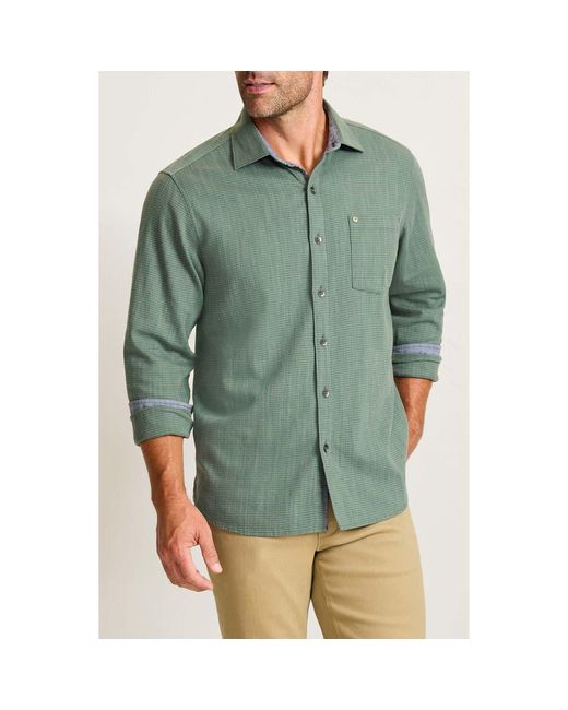 Tommy Bahama Green Dorado Stretch Cotton Button-Up Shirt for men