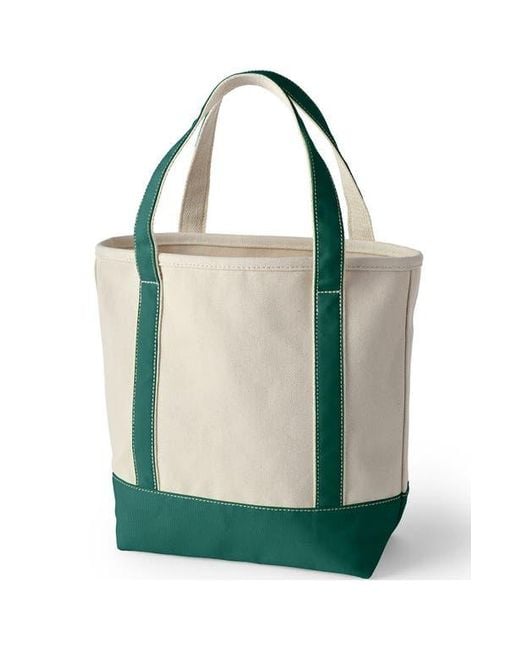 Lands' End Green Open Top Canvas Tote Bag