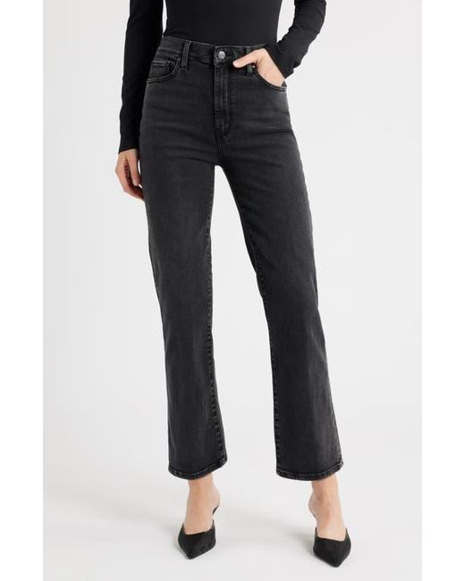 FRAME Black Le Sleek High Waist Ankle Straight Leg Jeans