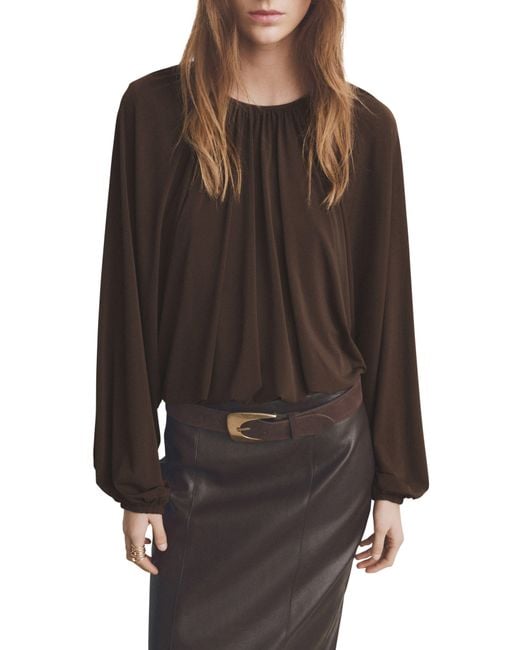 Mango Brown Gadea Knit Top