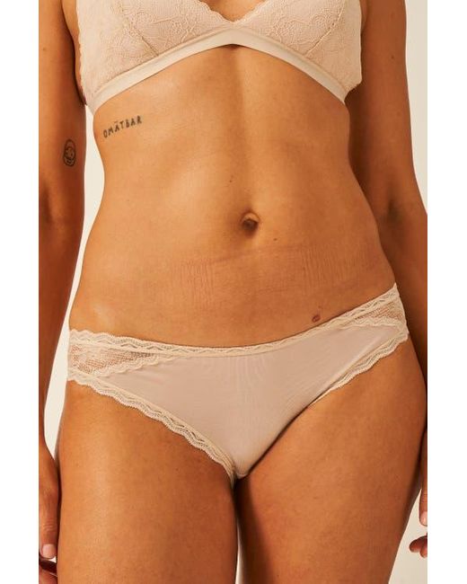 Stripe & Stare Brown Eco Lace Padded Triangle Bra & Original Knicker Set