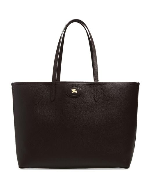 Burberry Black Medium Bloomsbury Leather & Canvas Reversible Tote