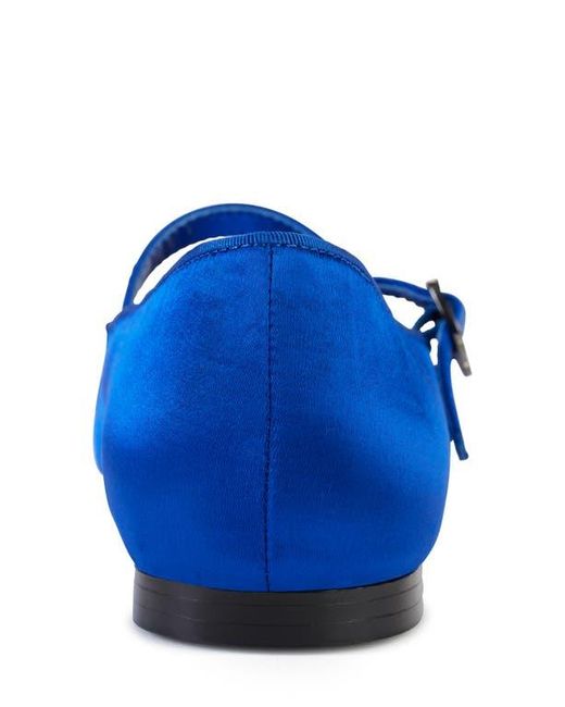 Karl Lagerfeld Blue Veyda Pointed Toe Mary Jane Flat