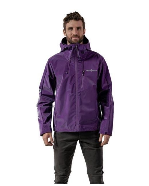 Woodpecker Purple Wind Rain Shell Jacket for men