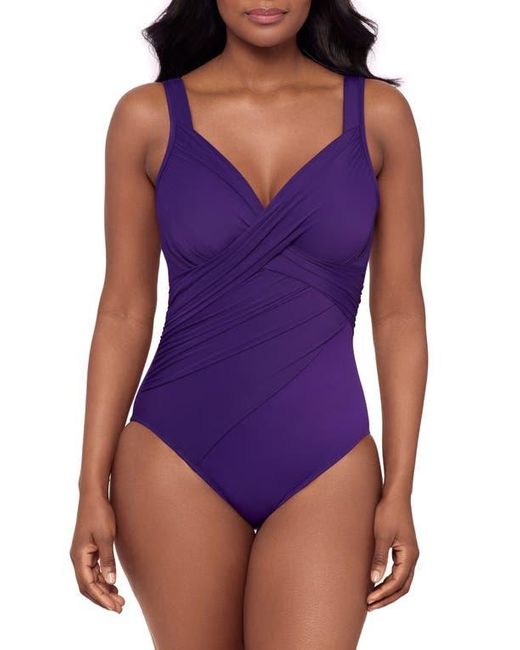 Miraclesuit Women's Purple Rock Solid Revele One-Piece Swimsuit