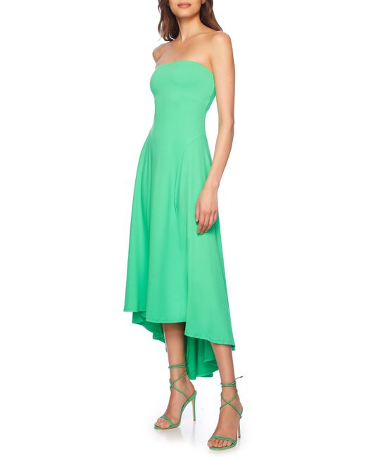 Susana Monaco Green Strapless High/low Dress