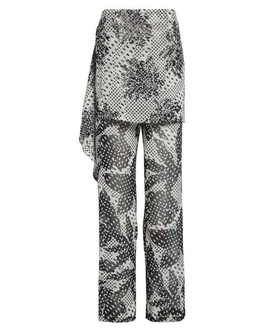 Dries Van Noten Gray Pritty Polka Dot Silk Skirt Pants