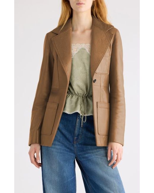Chloé Green Tailored Leather Jacket