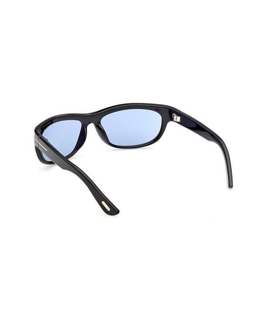 Tom Ford Blue Anders 62Mm Oversize Rectangular Sunglasses for men