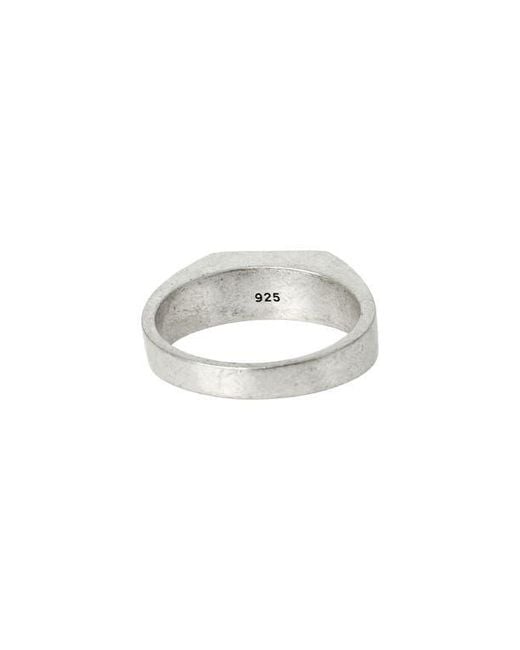 AllSaints White Rectangle Flat Signet Ring for men