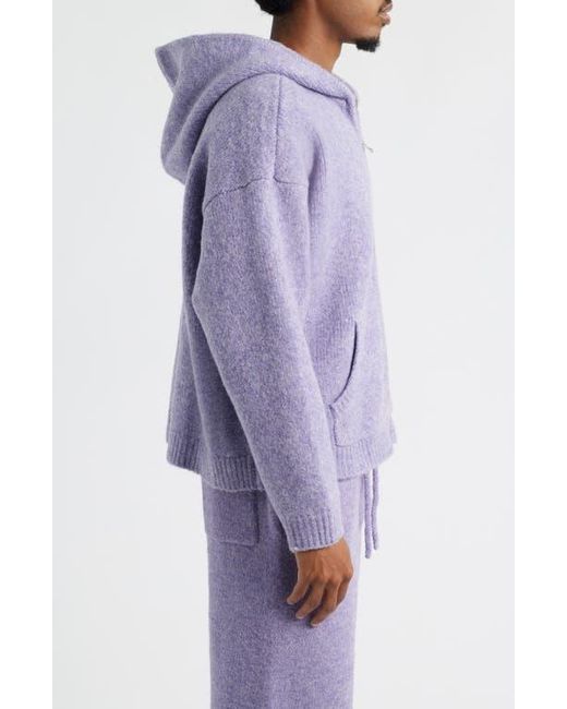Elwood Purple Hooded Zip Cardigan for men