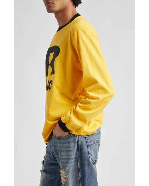 Rhude Yellow Petrol Long Sleeve Graphic T-shirt for men