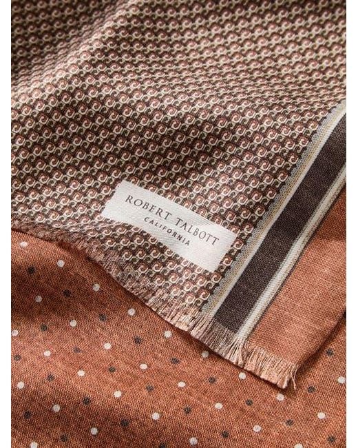 Robert Talbott Brown Niven Houndstooth Scarf for men