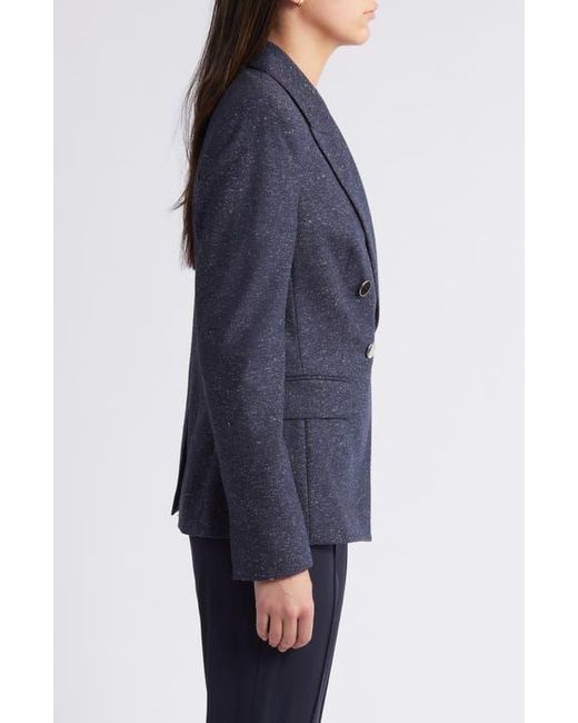 Boss Blue Jia Double Breasted Wool Blend Blazer