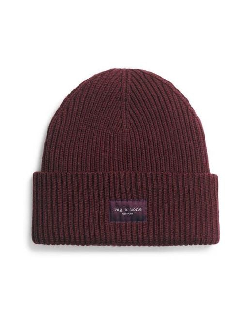 Unisex Rag & Bone Blake Wool Beanie in Red Rag & Bone Blake Beanie, Burgundy - RUST & Co main image 4