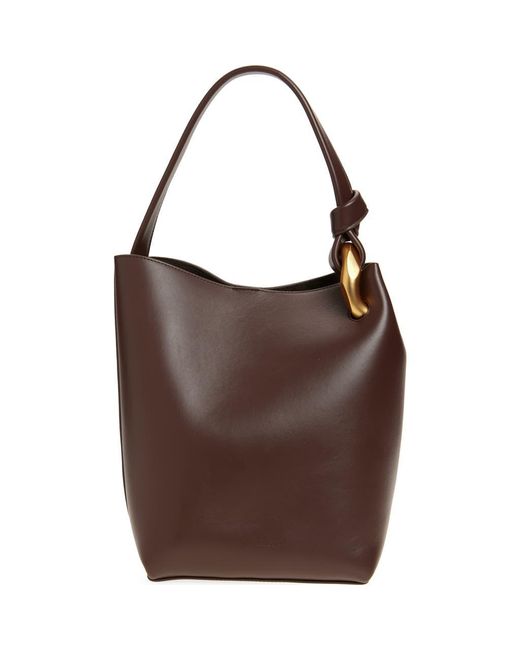 J.W. Anderson Brown Small Jwa Corner Leather Bucket Tote