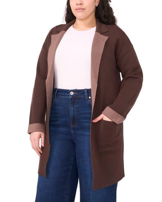 Halogen® Blue Lapel Long Cardigan