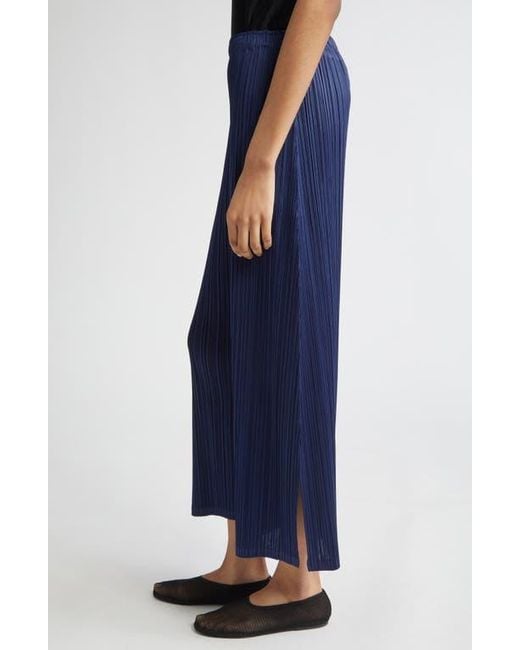 Pleats Please Issey Miyake Merry Bicolor Ankle Wide Leg Pants in