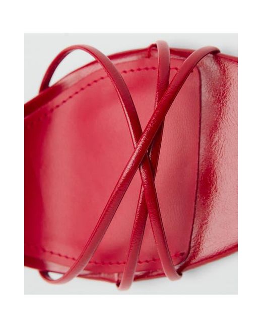 Mango Red Ankle Strap Sandal