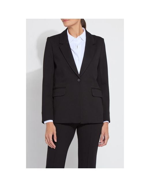 Lyssé Black Ntials One-Button Ponte Blazer