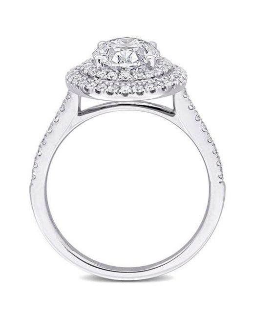 Julianna B Metallic 2-1/2 Ctw Lab-Grown Diamond Double Halo Ring 14K