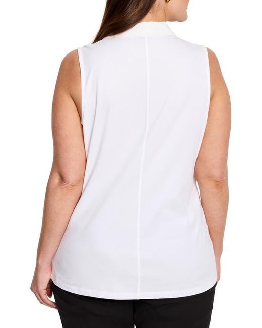 NIC+ZOE White Easy Collar Mixed Media Tank