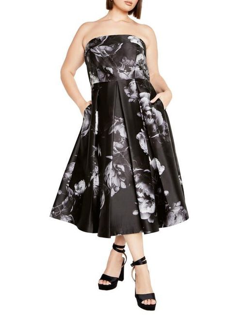 City chic black strapless dress outlet