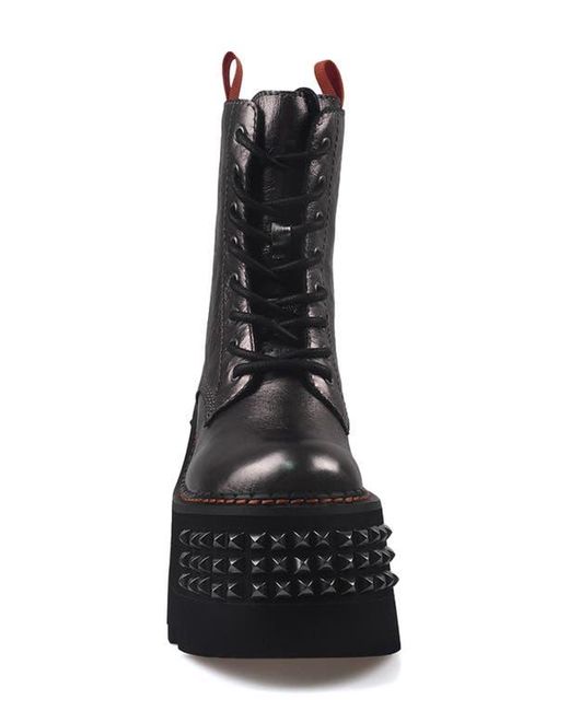 Zigi Black Leysa Studded Platform Combat Boot