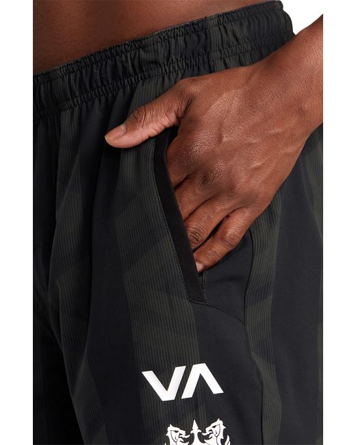 RVCA Black yogger Stretch Athletic Shorts for men
