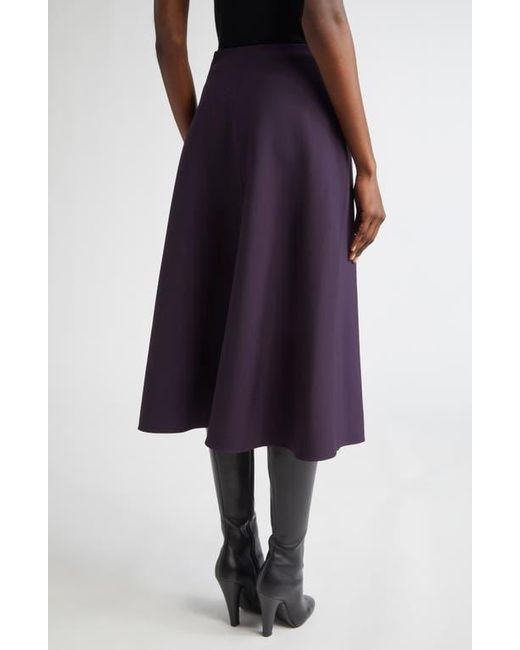 Michael Kors Purple Draped Wool Wrap Skirt