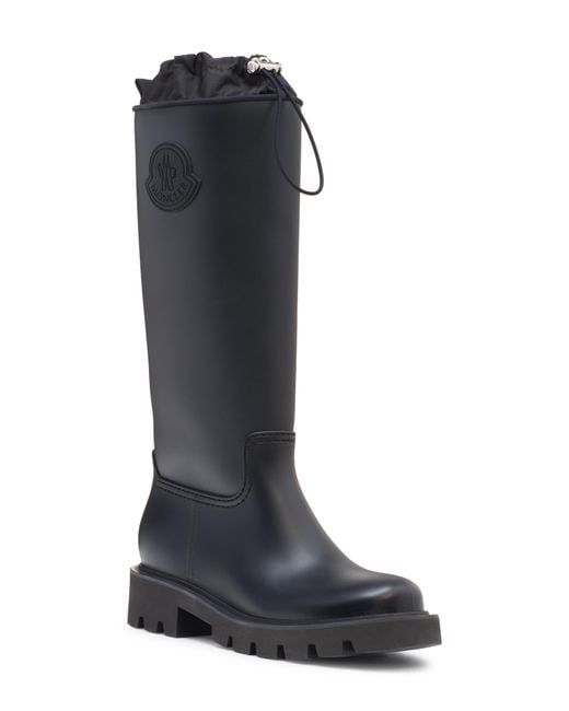 Moncler Black Kickstream Waterproof Rain Boot