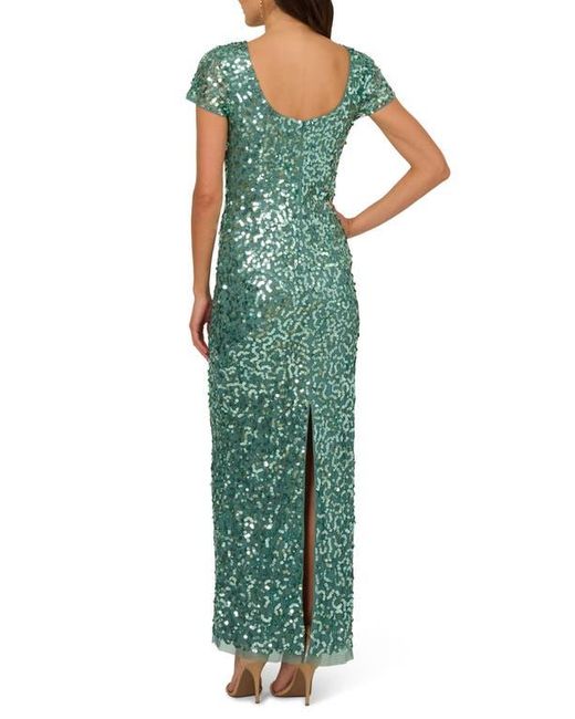Adrianna Papell PRINTED STRAP CASCADE GOWN - Vestito lungo - green