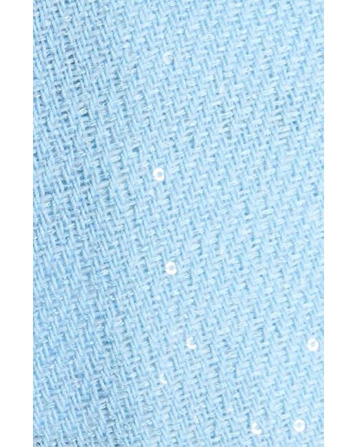 Tom Ford Blue Tailored Sequin Wool Blend Crepe Straight Leg Pants