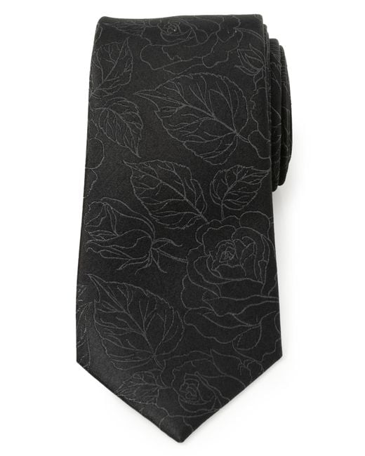 Cufflinks Inc. Black Floral Silk Tie for men