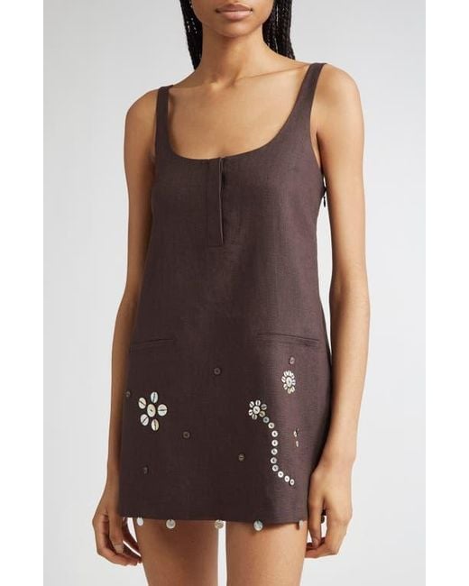 Siedres Black Alites Linen Minidress