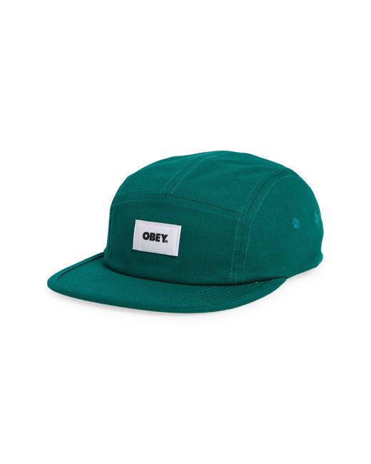 Obey Green Bold Label Five-panel Organic Cotton Hat for men